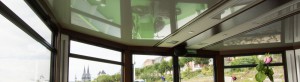 Spanndecke auf dem Ausflugsdampfer Rheinschiff