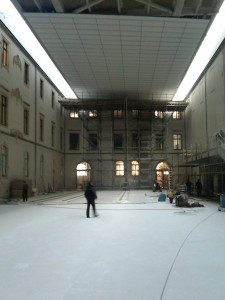 Spanndecke im Albertinum Dresden. Baustelle