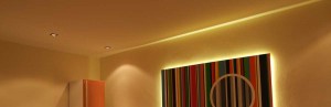 Gemütliches Schlafzimmer mit Textilspanndecke Stoffspanndecke